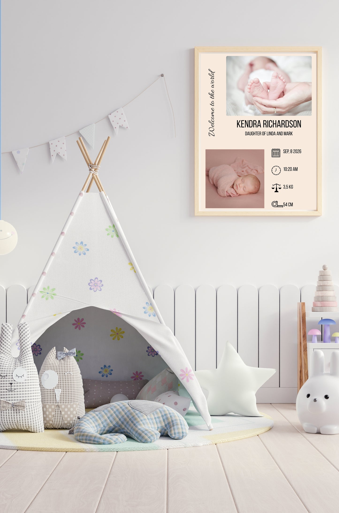 Editable Baby Birth Announcement Template